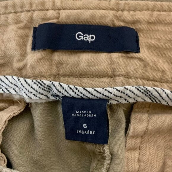 GAP Khakis Womens Sz 6 Regular Beige Distressed Cotton Casual Straight Leg Pants - Picture 3 of 9